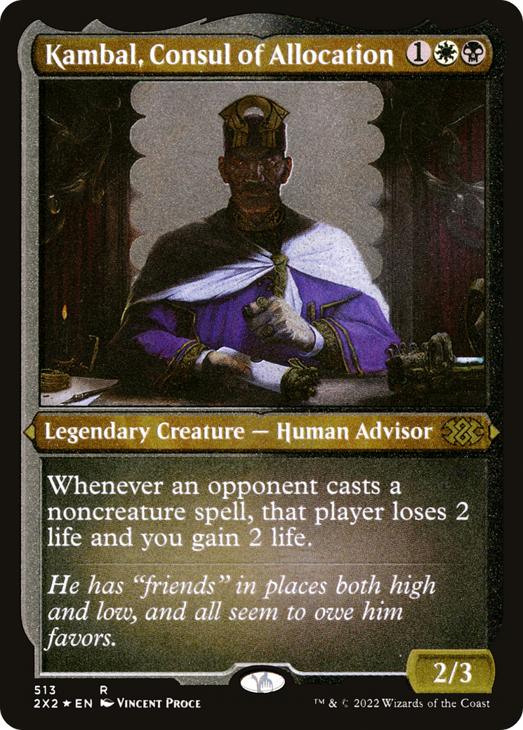 Kambal, Consul of Allocation (2X2-513) - Double Masters 2022 Etched Foil