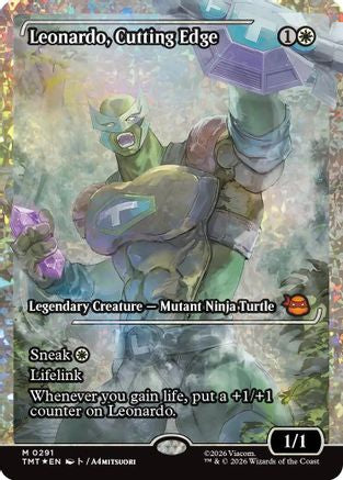 Leonardo, Cutting Edge (Showcase) (Fracture Foil) |  Foil (291) [Teenage Mutant Ninja Turtles]