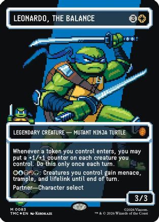 Leonardo, the Balance (0083) (Borderless) (Surge Foil) |  Foil (083) [Commander: Teenage Mutant Ninja Turtles]