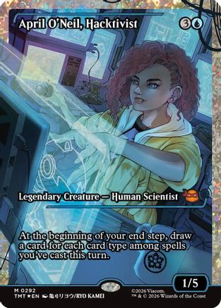 April O'Neil, Hacktivist (0292) (Showcase) (Fracture Foil) |  Foil (292) [Teenage Mutant Ninja Turtles]