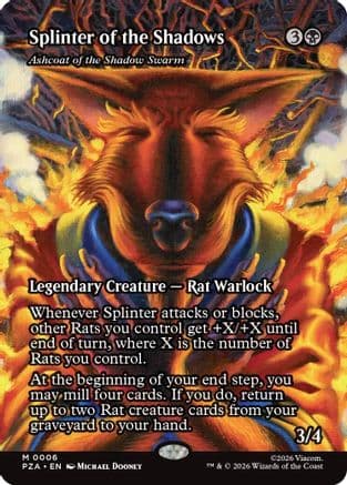 Splinter of the Shadows - Ashcoat of the Shadow Swarm (Borderless) |  Foil (006) [Teenage Mutant Ninja Turtles Eternal-Legal]