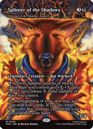 Splinter of the Shadows - Ashcoat of the Shadow Swarm (Borderless) |  Foil (006) [Teenage Mutant Ninja Turtles Eternal-Legal]