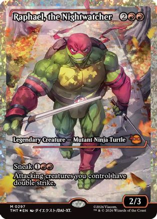 Raphael, the Nightwatcher (Showcase) (Fracture Foil) |  Foil (297) [Teenage Mutant Ninja Turtles]