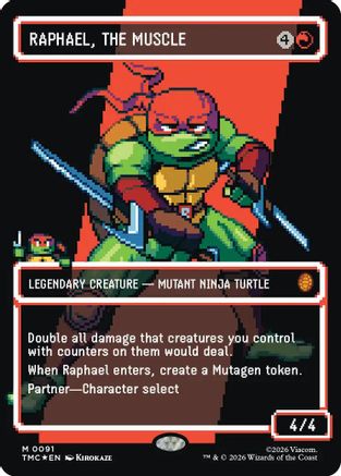Raphael, the Muscle (0091) (Borderless) (Surge Foil) |  Foil (091) [Commander: Teenage Mutant Ninja Turtles]