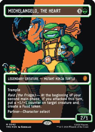 Michelangelo, the Heart (0093) (Borderless) |  Foil (092) [Commander: Teenage Mutant Ninja Turtles]