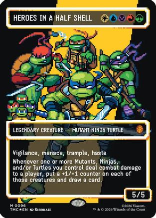 Heroes in a Half Shell (0096) (Borderless) (Surge Foil) |  Foil (096) [Commander: Teenage Mutant Ninja Turtles]
