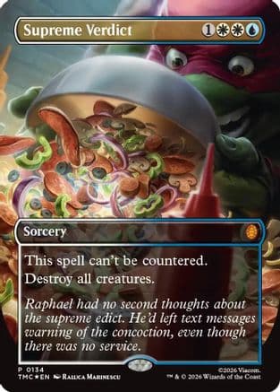 Supreme Verdict (Borderless) |  Foil (134) [Commander: Teenage Mutant Ninja Turtles]