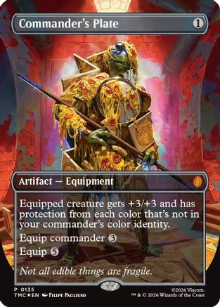 Commander's Plate (Borderless) |  Foil (135) [Commander: Teenage Mutant Ninja Turtles]