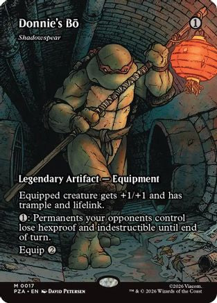 Donnie's Bo - Shadowspear (Borderless) |  Foil (017) [Teenage Mutant Ninja Turtles Eternal-Legal]