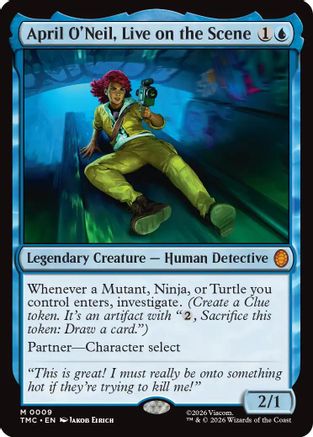 April O'Neil, Live on the Scene |  Foil (009) [Commander: Teenage Mutant Ninja Turtles]