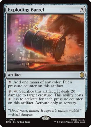Exploding Barrel |  Foil (039) [Commander: Teenage Mutant Ninja Turtles]