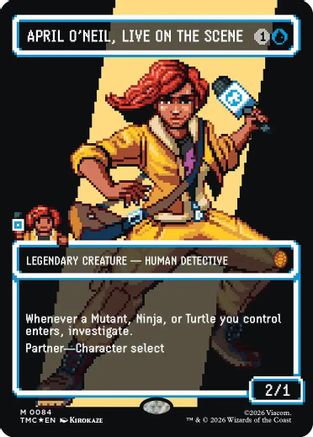 April O'Neil, Live on the Scene (Borderless) (Surge Foil) |  Foil (084) [Commander: Teenage Mutant Ninja Turtles]