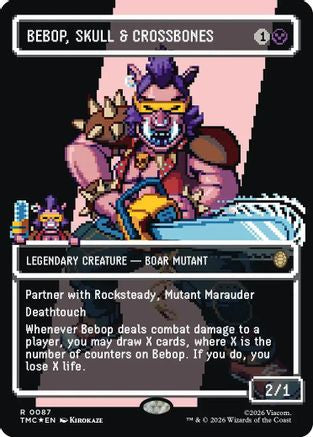 Bebop, Skull & Crossbones (Borderless) (Surge Foil) |  Foil (087) [Commander: Teenage Mutant Ninja Turtles]