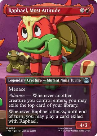Raphael, Most Attitude (Borderless) |  Foil (199) [Teenage Mutant Ninja Turtles]