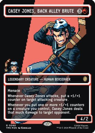 Casey Jones, Back Alley Brute (Borderless) (Surge Foil) |  Foil (090) [Commander: Teenage Mutant Ninja Turtles]