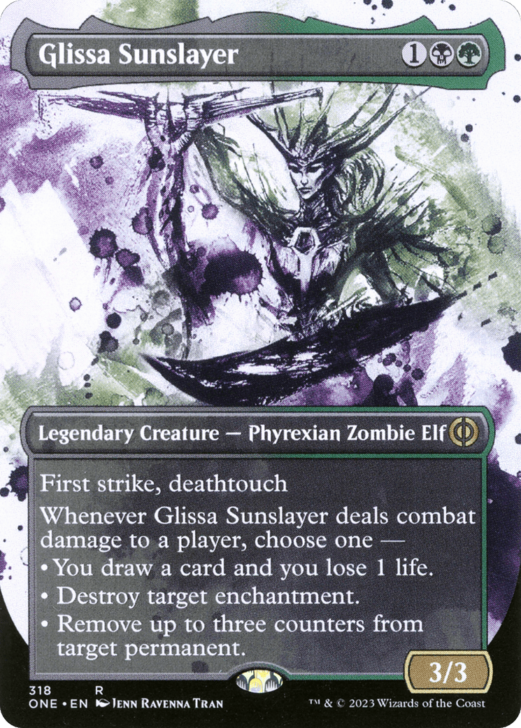Glissa Sunslayer (Borderless Ichor) [Phyrexia: All Will Be One] Foil