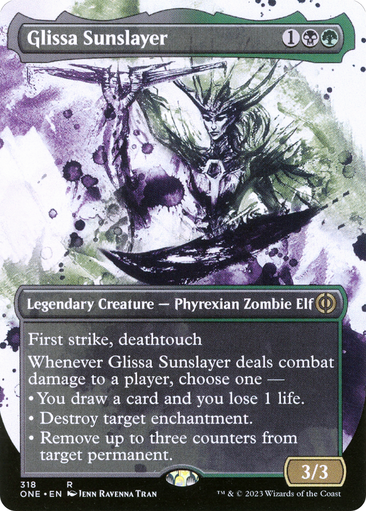 Glissa Sunslayer (Borderless Ichor) [Phyrexia: All Will Be One] Foil