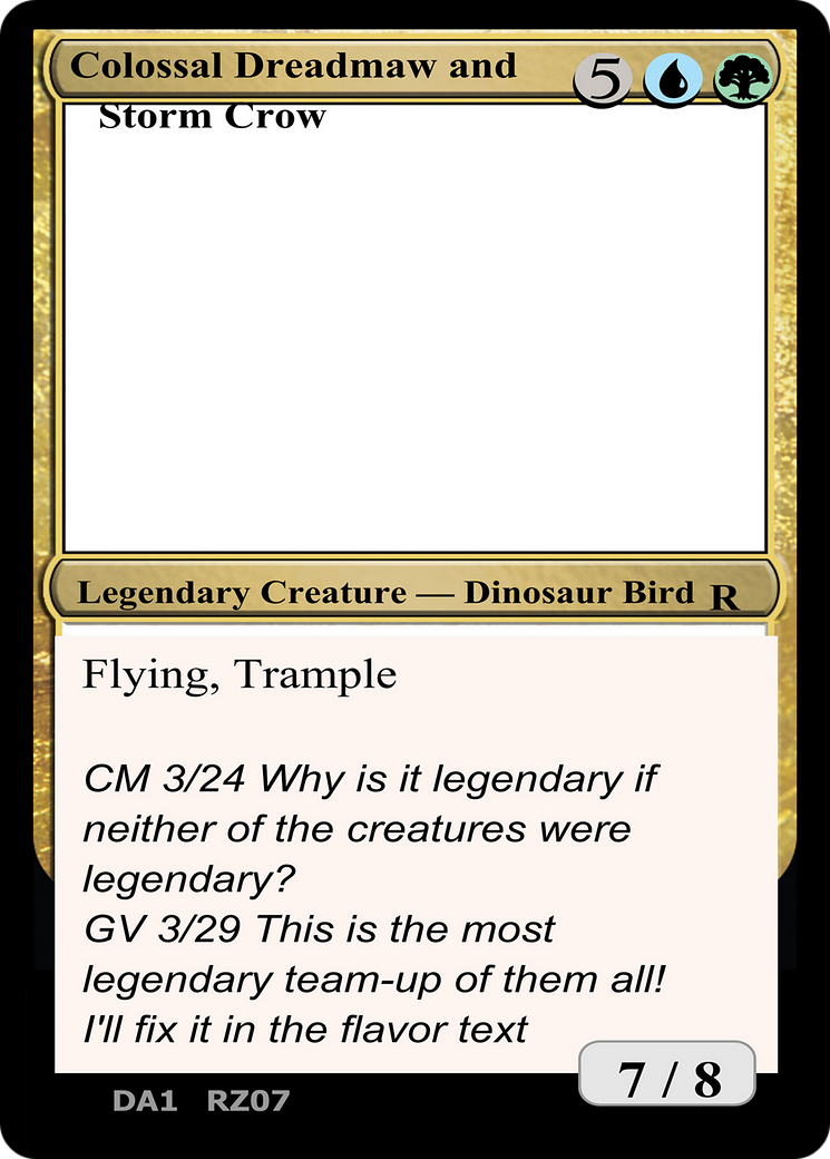 Colossal Dreadmaw and Storm Crow (DA1-RZ07A) - Unknown Event