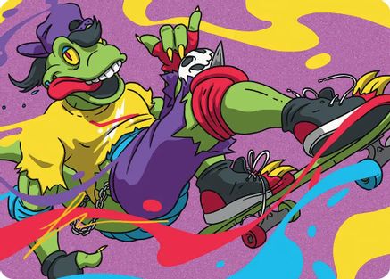 Mondo Gecko Art Card (Gold-Stamped Signature) |  (026) [Art Series: Teenage Mutant Ninja Turtles]