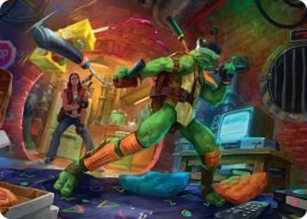 Michelangelo, Game Master Art Card (Gold-Stamped Signature) |  (013) [Art Series: Teenage Mutant Ninja Turtles]