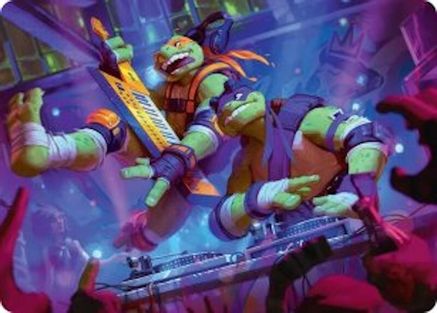 Mikey & Don, Party Planners Art Card (Gold-Stamped Signature) |  (015) [Art Series: Teenage Mutant Ninja Turtles]
