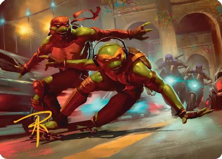 Raph & Mikey, Troublemakers Art Card |  (017) [Art Series: Teenage Mutant Ninja Turtles]