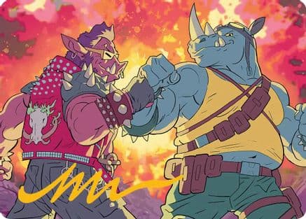 Bebop & Rocksteady Art Card (Gold-Stamped Signature) |  (029) [Art Series: Teenage Mutant Ninja Turtles]