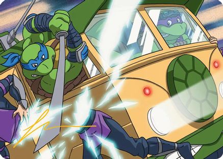 Don & Leo, Problem Solvers Art Card (Gold-Stamped Signature) |  (030) [Art Series: Teenage Mutant Ninja Turtles]