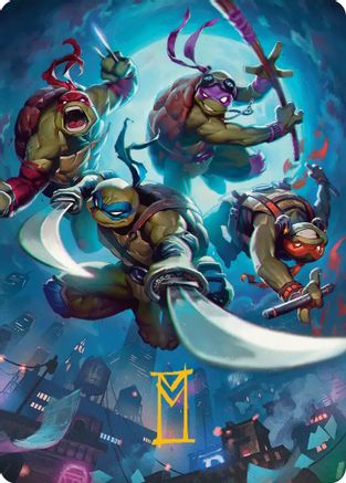 Heroes in a Half Shell Art Card (Gold-Stamped Signature) |  (041) [Art Series: Teenage Mutant Ninja Turtles]