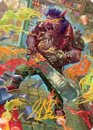 Bebop, Porcine Punk Art Card (Gold-Stamped Signature) |  (052) [Art Series: Teenage Mutant Ninja Turtles]