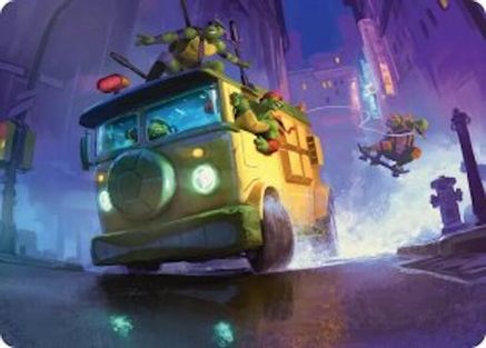 Turtle Van Art Card (Gold-Stamped Signature) |  (019) [Art Series: Teenage Mutant Ninja Turtles]