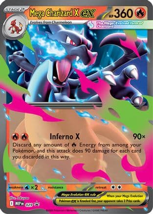Mega Charizard X ex 029- ME Mega Evolution Promo Holofoil