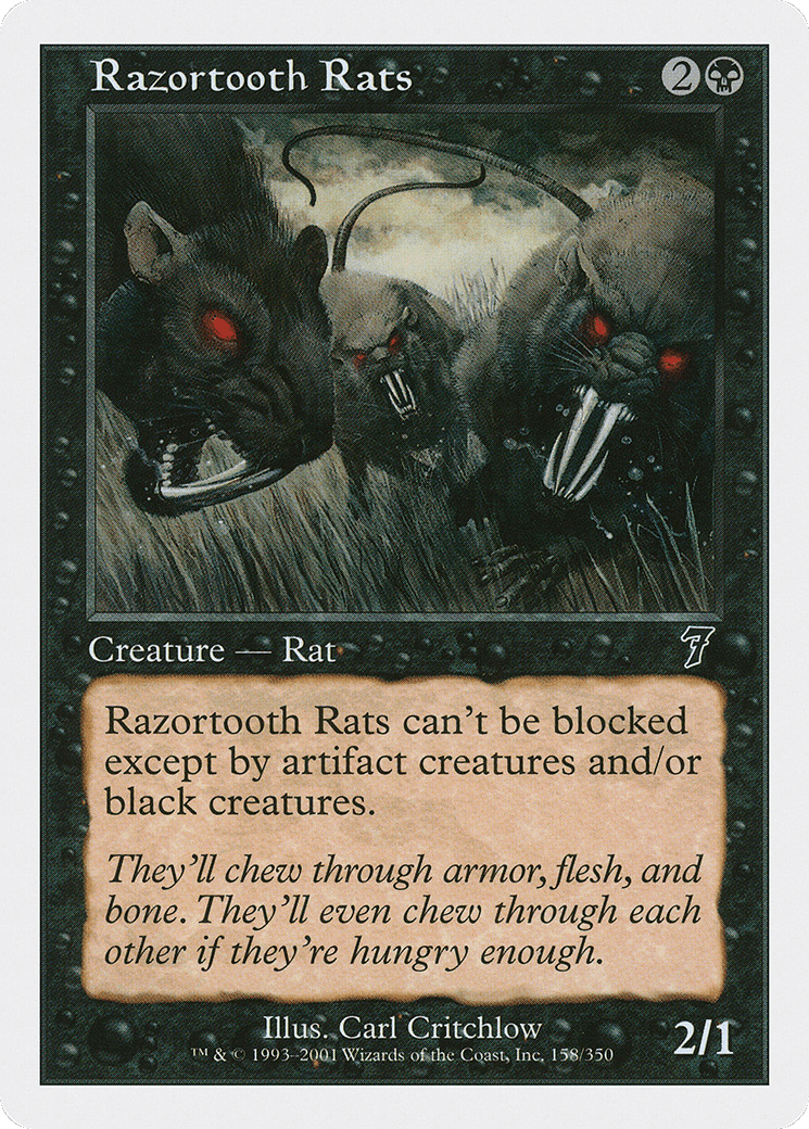 Razortooth Rats (7ED-158) - Seventh Edition