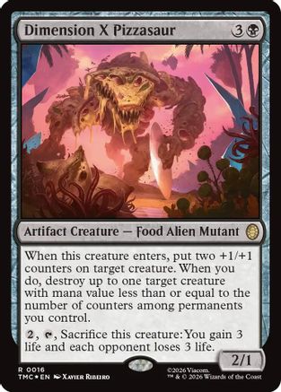 Dimension X Pizzasaur (Surge Foil) |  Foil (016) [Commander: Teenage Mutant Ninja Turtles]
