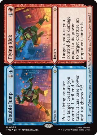 Double Jump // Flying Kick (Surge Foil) |  Foil (035) [Commander: Teenage Mutant Ninja Turtles]