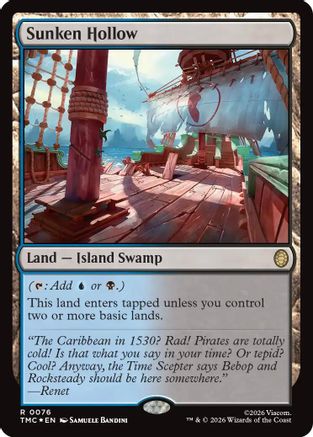 Sunken Hollow (Surge Foil) |  Foil (076) [Commander: Teenage Mutant Ninja Turtles]