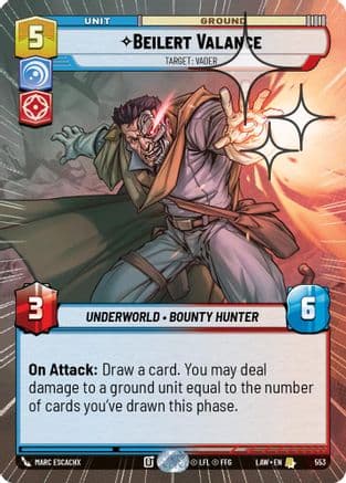 Beilert Valance - Target: Vader (Hyperspace Foil) | Foil (553)  [A Lawless Time]