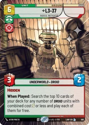 L3-37 - Radical Instigator (Hyperspace Foil) | Foil (565)  [A Lawless Time]