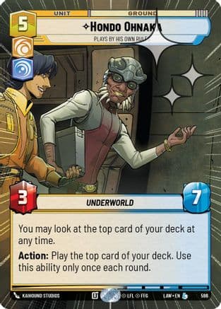 Hondo Ohnaka - Plays By His Own Rules (Hyperspace Foil) | Foil (596)  [A Lawless Time]
