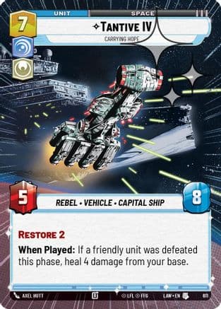Tantive IV - Carrying Hope (Hyperspace Foil) | Foil (611)  [A Lawless Time]