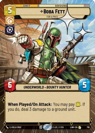 Boba Fett - For a Price (Hyperspace Foil) | Foil (716)  [A Lawless Time]