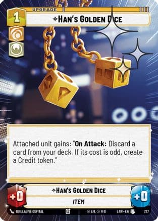 Han's Golden Dice (Hyperspace Foil) | Foil (727)  [A Lawless Time]