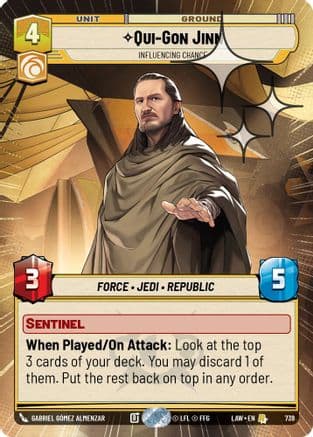 Qui-Gon Jinn - Influencing Chance (Hyperspace Foil) | Foil (739)  [A Lawless Time]