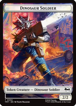 Dinosaur Soldier // Copy Double-Sided Token |  Foil (2 // 1) [Teenage Mutant Ninja Turtles]