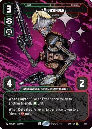 Highsinger - Deadly Droid (Prestige Foil) | Foil (826)  [A Lawless Time]