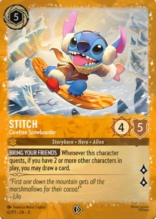 Stitch - Carefree Snowboarder | Holofoil (42) [Disney Lorcana Promo Cards]