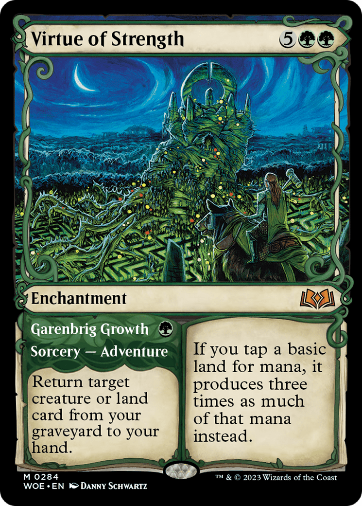 Virtue of Strength // Garenbrig Growth (Showcase) [Wilds of Eldraine] Foil