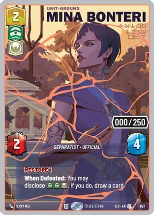 Mina Bonteri - Stop This War (Serialized) (Rose Gold) | Foil (1126)  [Secrets of Power]