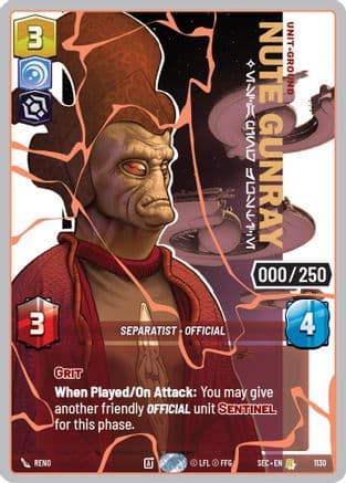 Nute Gunray - Escaping Justice (Serialized) (Rose Gold) | Foil (1130)  [Secrets of Power]
