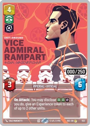 Vice Admiral Rampart - On Schedule (Serialized) (Rose Gold) | Foil (1133)  [Secrets of Power]